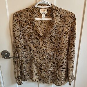 Talbots Leopard Print Blouse, size 10P